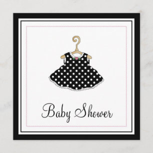 Invitation noire de baby shower de la robe de