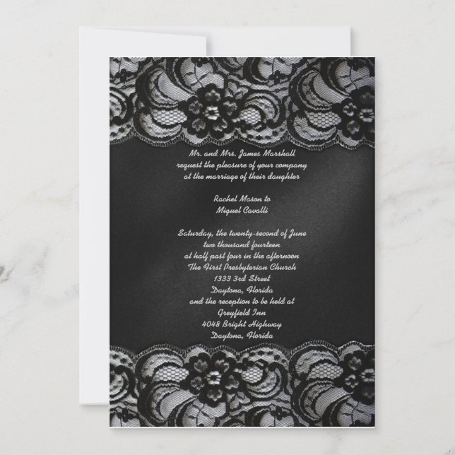 Invitation noire de dentelle (Devant)