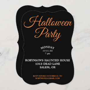 Invitation noire de la fête d'Halloween