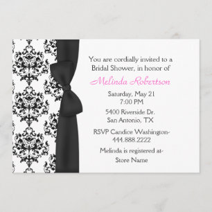Invitation noire et blanche chic de Fête de la