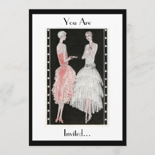 invitation noire et blanche élégante de partie des