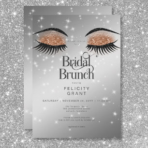 Invitation Noix de cacao Brown Glam Eyes Brunch nuptial