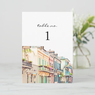Invitation NOLA Aquarelle Nouvelle-Orléans Numéro de la table