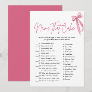 Invitation Nom De La Bow Rose Qui Cake Fête des mariées Jeu