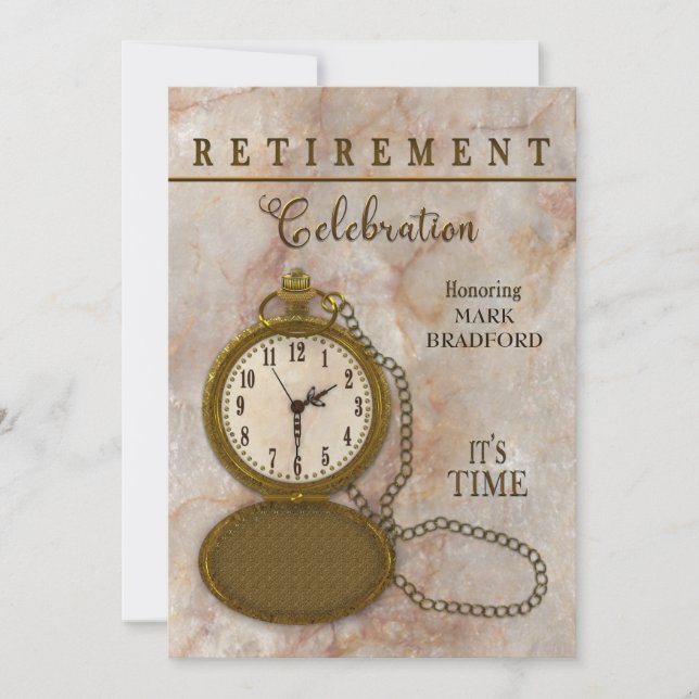 Invitation Nom de la montre de fête de retraite Insérer (Devant)