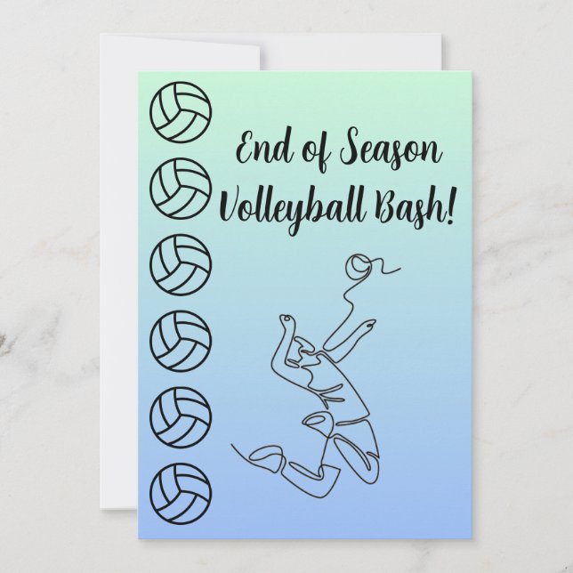 Invitation Nom de l'événement Lieu Sport Thème Volley-ball  (Devant)