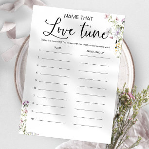 Invitation Nom du jeu de Fête des mariées de Fleur sauvage d'