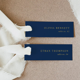 Invitation Nom minimaliste de la marine et du Mariage d'or Ca
