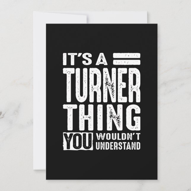 Invitation Nom personnalisé d'anniversaire Turner (Devant)