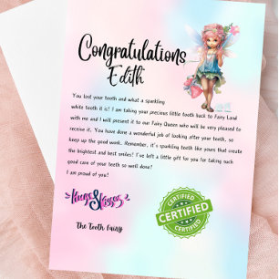 Invitation Nom personnalisé Fairy Letter Keepsaké - Pour les