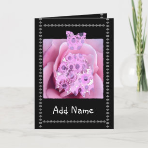 Invitation Nom Personnalisé Junior Bridesmaid PINK Robe Fleur
