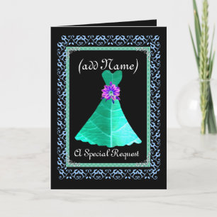 Invitation NOM PERSONNALISÉ Maid of Honor TURQUOISE GREEN Gow