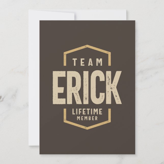 Invitation Nom personnalisé Membre à vie Équipe Erick (Devant)