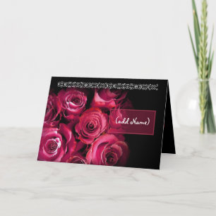 Invitation NOM PERSONNALISÉ Soyez ma fille Fleur Bouquet Rose