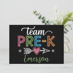 Invitation Nom personnalisé Team Pré-K Pré-School Teacher