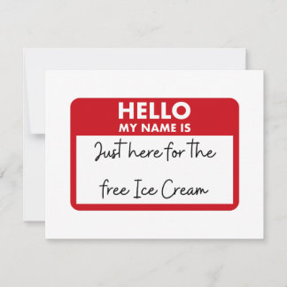Invitation Nom tag ici Crème glacée libre