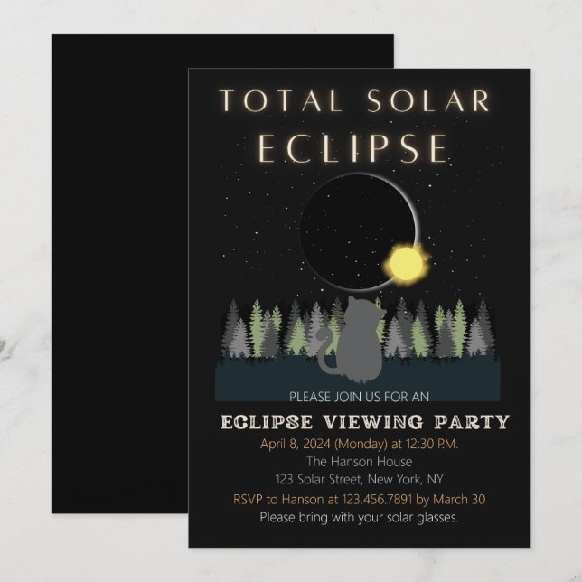 Invitation Nombre total d'éclipses solaires Affichage Invitat (Devant / Derrière)