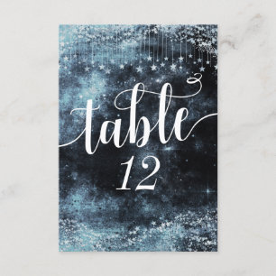 Invitation Nombres de table de mariage Ciel aquarelle frappé