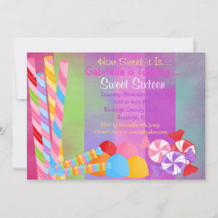 Invitation Nombreuses douceurs de bonbons colorées 16 Invitat
