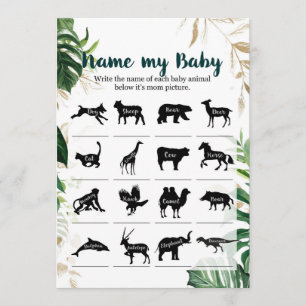 Invitation Nommez mon jeu de Baby shower Baby Gold Safari