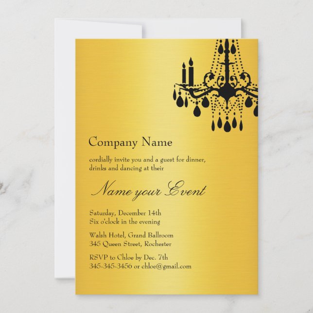 Invitation Nommez votre événement Gold Grand Ballroom (Devant)