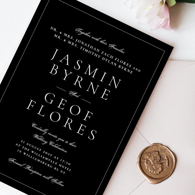 Invitation Noms classiques | Mariage encadré Premium (Créateur téléchargé)