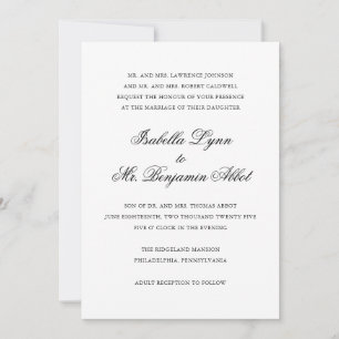 Invitation Noms de calligraphie traditionnelle Mariage offici