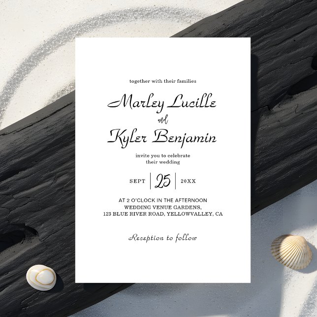 Invitation Noms de script moderne tendance Mariage minimalist (Créateur téléchargé)