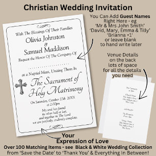 Invitation Noms des invités, Noir & Blanc avec défilement inf
