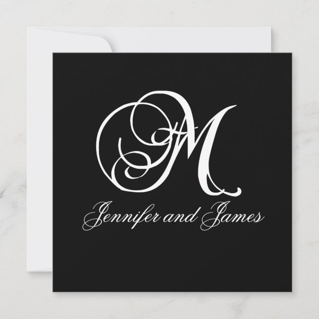 Invitation Noms faits sur commande du monogramme M de (Devant)