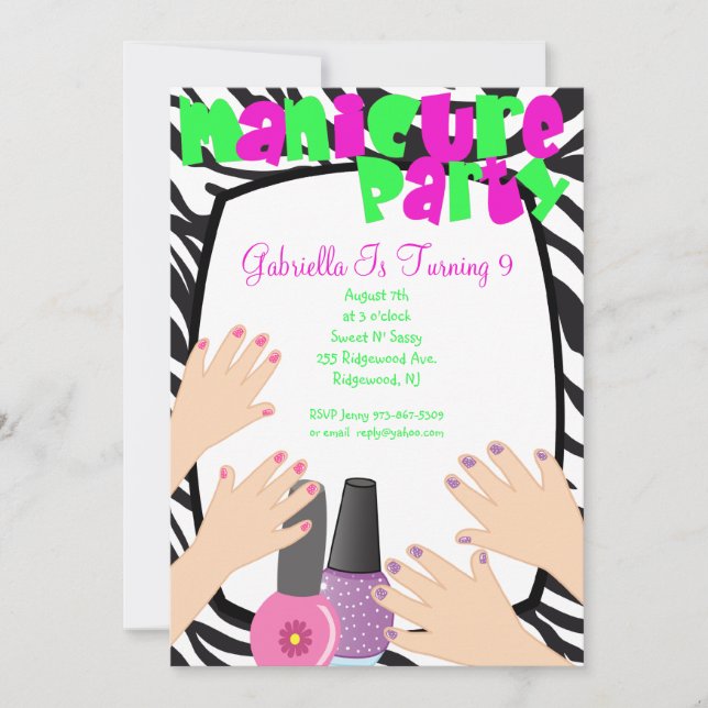 Invitation Nongles, ongles, ongles, manucure des ongles Spa f (Devant)