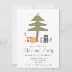Invitation Nordic Christmas Tree Fête de Noël