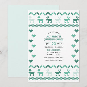 Invitation Nordic Mint laide fête de Noël