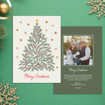 Nordique Christmas Tree Family Photo Holiday Card