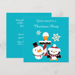 Invitation North Pôle Penguin Fête des Vacances