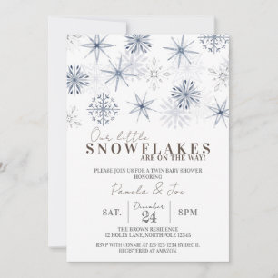 Invitation Nos petits flocons de neige sont sur le Baby showe