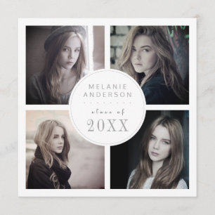 Invitation Nostalgic Graduation Instagram Style Photo Collage