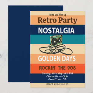 Invitation Nostalgie Golden Days Cassette Tape Retro Party