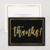 NOTE DE REMERCIEMENT écriture manuscrite or noir s