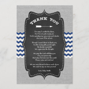Invitation Note rustique de Merci de baby shower de flèche