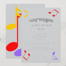 Invitation Notes de Musique d'Anniversaire