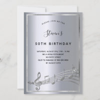 Notes de musique d'argent d'anniversaire