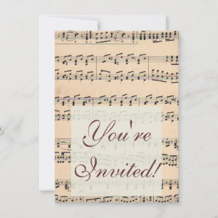 Invitation Notes de partition vintage