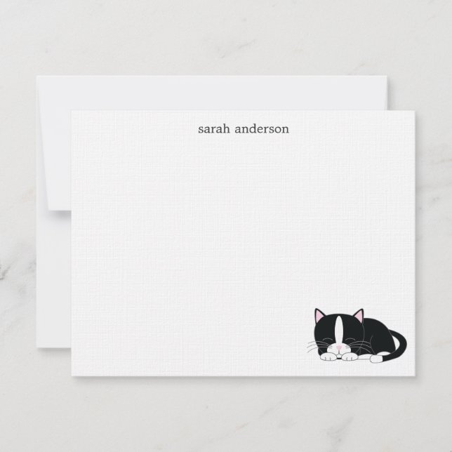 Invitation Notes de remerciement de Sleeps Cat Flat (Devant)
