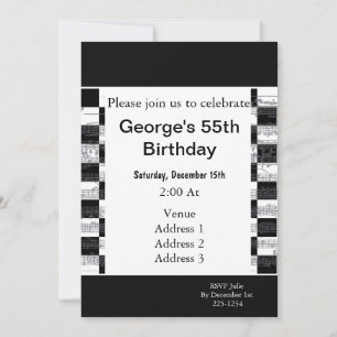 Invitation Notes musicales Anniversaire