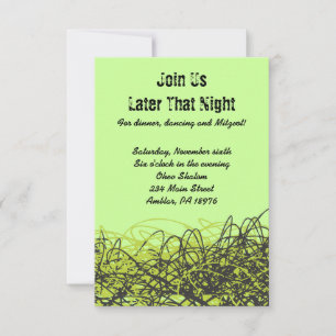 Invitation NOTES MUSICALES CRAZY Bat mitzvah Party Card