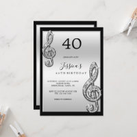 Notes musicales d'argent glitzy Anniversaire