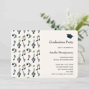 Invitation Notes musicales mignonnes Diplôme Motif