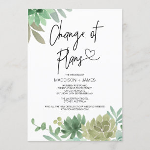 Invitation Notes reportées Changement de régime Mariage Succè