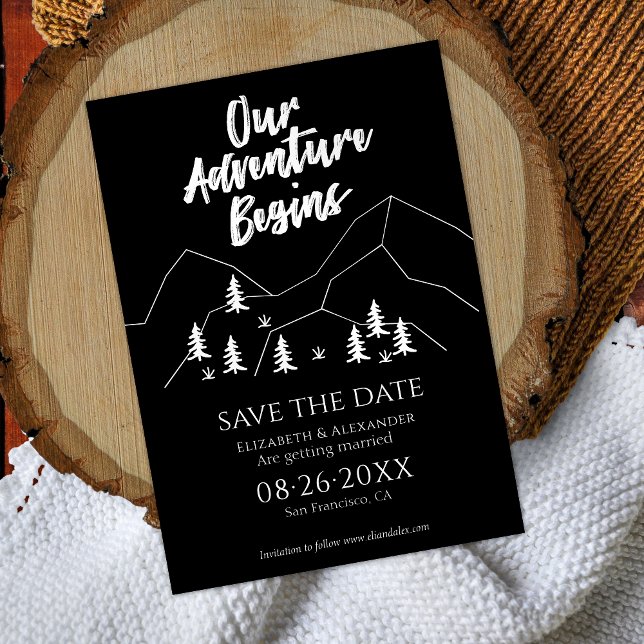 Invitation Notre Aventure Commence Le Mariage Forestier Écono (Créateur téléchargé)
